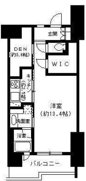 パークキューブ東品川(1K/1階)の間取り写真