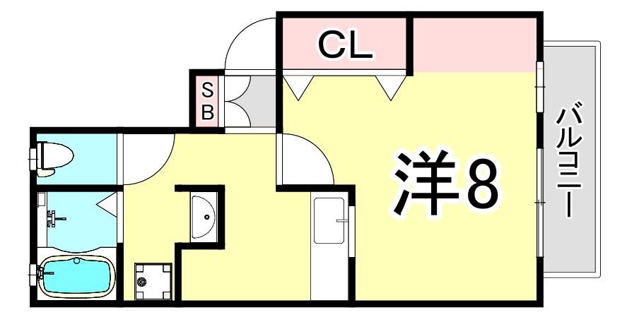 ステラハウス4-1200(1K/1階)の間取り写真