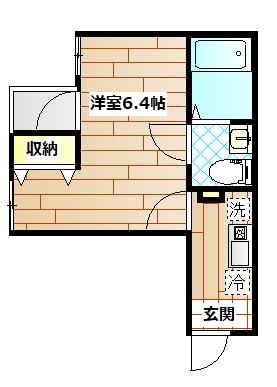 グラニット子安(1K/2階)の間取り写真