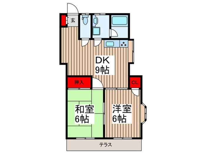 ハイムエクセル(2DK/1階)の間取り写真