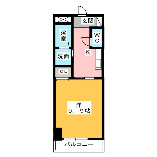 MS BLD(1K/4階)の間取り写真