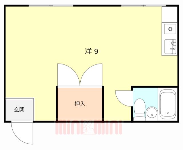 カッシーナ甲子園(ワンルーム/1階)の間取り写真