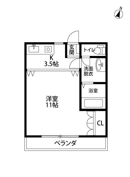 リヴァー南出来島(1K/2階)の間取り写真