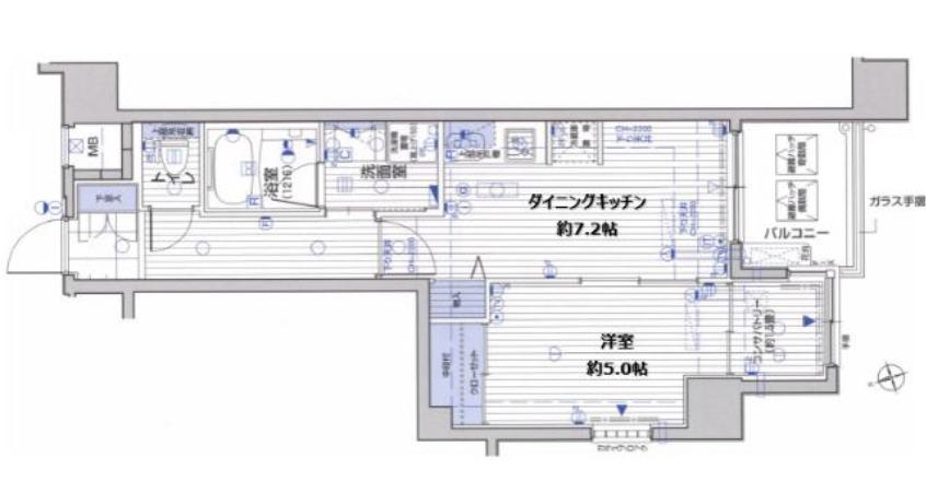 アルシオンエアポートタワー(1DK/2階)の間取り写真