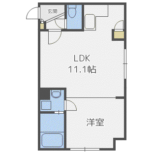 カーサフェリーチェ医大前(1LDK/1階)の間取り写真