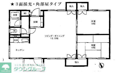 宮崎台ビレジ(2LDK/3階)の間取り写真