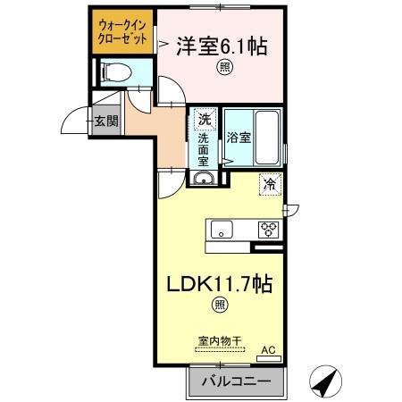 レグルス(1LDK/2階)の間取り写真