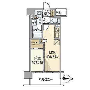 プレサンスレイズ茶屋ヶ坂(1LDK/4階)の間取り写真