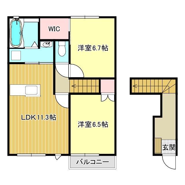 ブエナビスタA(2LDK/1階)の間取り写真