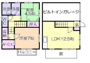 カーサL・O・V II(2LDK/1階)の間取り写真