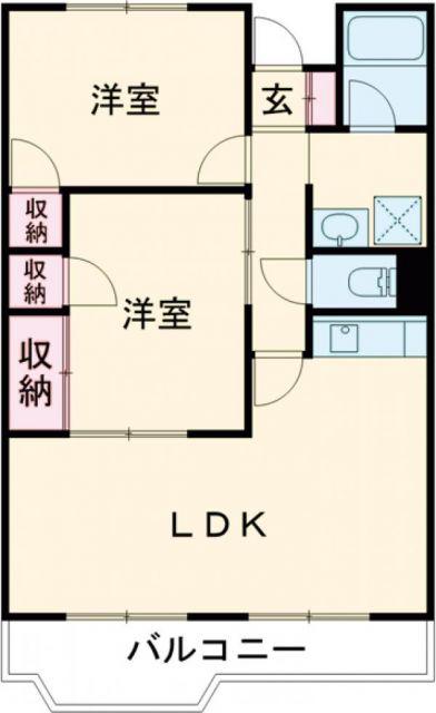 レナジア筑縄(2LDK/2階)の間取り写真