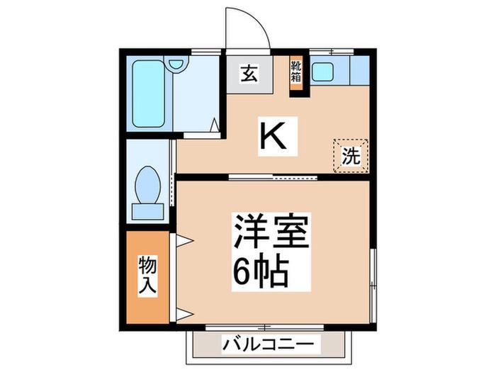 クリスタルハイツ(1K/1階)の間取り写真