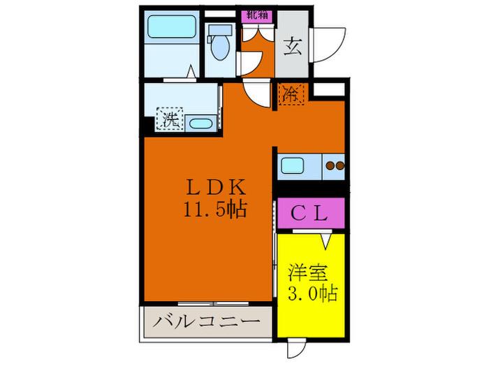 アベニール千里(1LDK/2階)の間取り写真