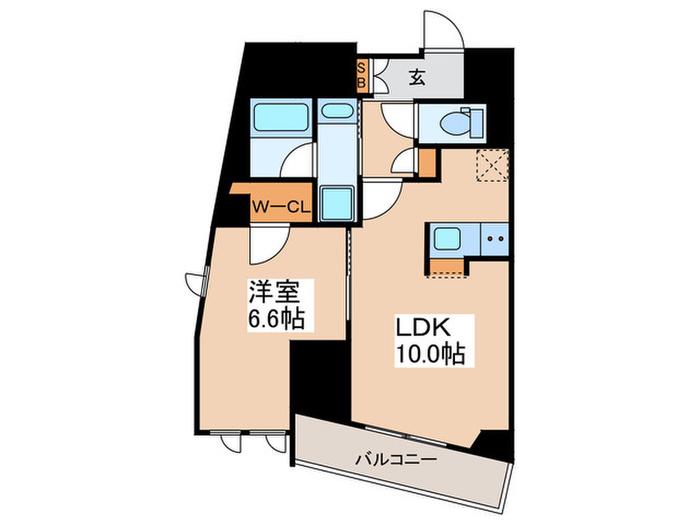 栖 浅草蔵前(1LDK/6階)の間取り写真