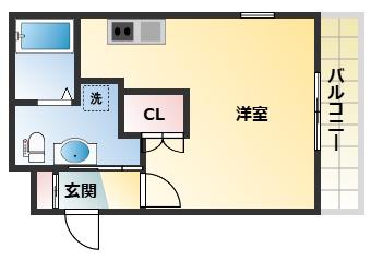 ESCALADE(ワンルーム/3階)の間取り写真