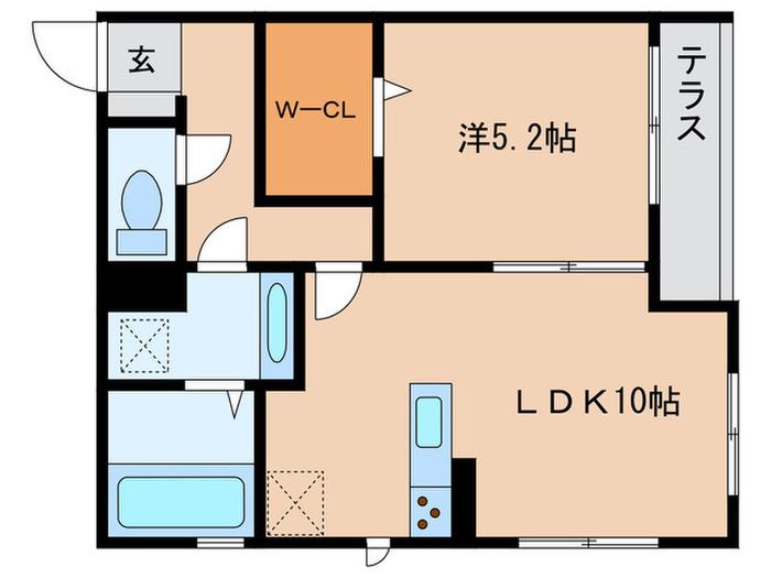 サンレスト A棟(1LDK/1階)の間取り写真