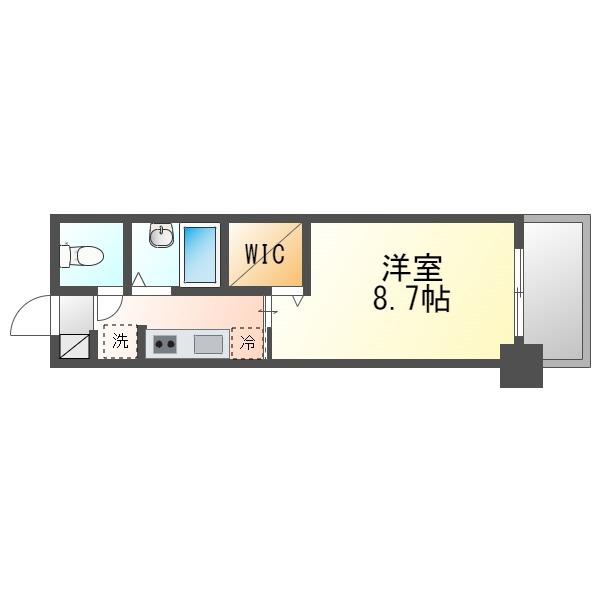 ディアコートHY1(1K/3階)の間取り写真