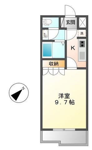 クラシス(1K/2階)の間取り写真