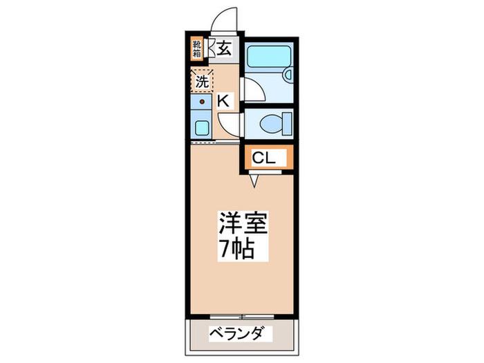 来夢一番館(1K/3階)の間取り写真