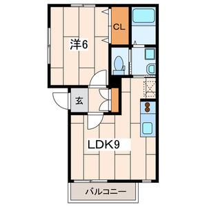AVENIRW(1LDK/2階)の間取り写真
