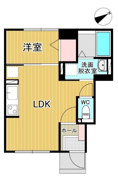 トレゾール土樋(1LDK/1階)の間取り写真