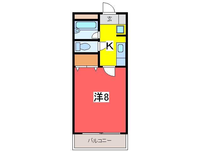 アースウインズ(1K/2階)の間取り写真