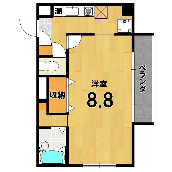 銀閣サンハイツ(1K/2階)の間取り写真
