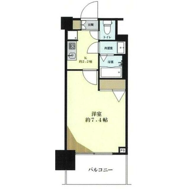 シティタワー武蔵小山(1K/8階)の間取り写真