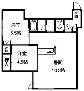 ソシアA.B(2LDK/2階)の間取り写真