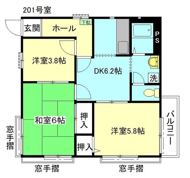 Tプラザ(3DK/2階)の間取り写真