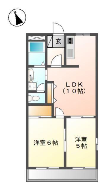 パティオ三田(2LDK/3階)の間取り写真