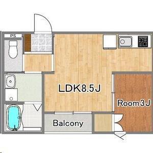 塩釜市佐浦アパート(1LDK/2階)の間取り写真