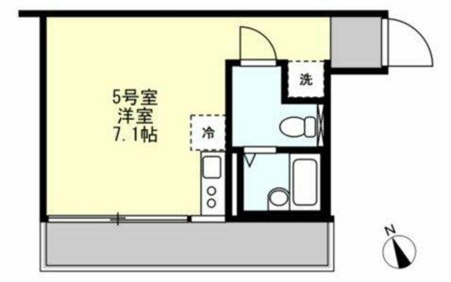 ベイルーム横浜鶴見II(ワンルーム/2階)の間取り写真