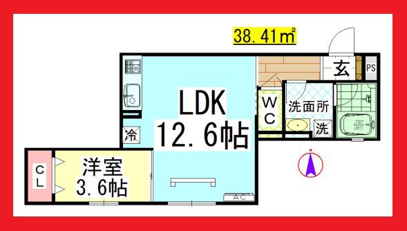 DL クレール(1LDK/2階)の間取り写真
