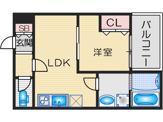 フォレ下穂積(1LDK/2階)の間取り写真