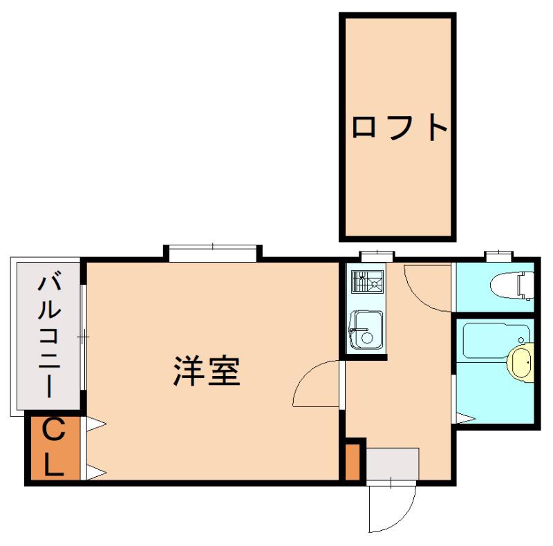 サンライズ・ガーデンII(1K/2階)の間取り写真