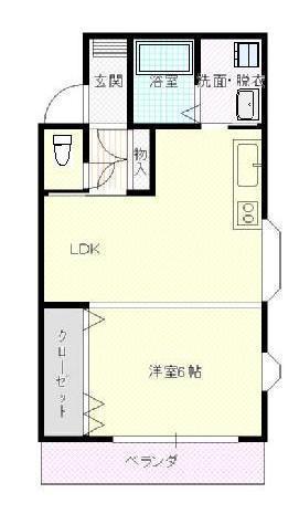 シャルム吉原 南棟(1LDK/1階)の間取り写真