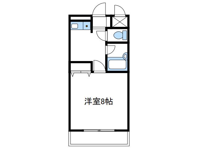 ケイスクエア(1K/4階)の間取り写真