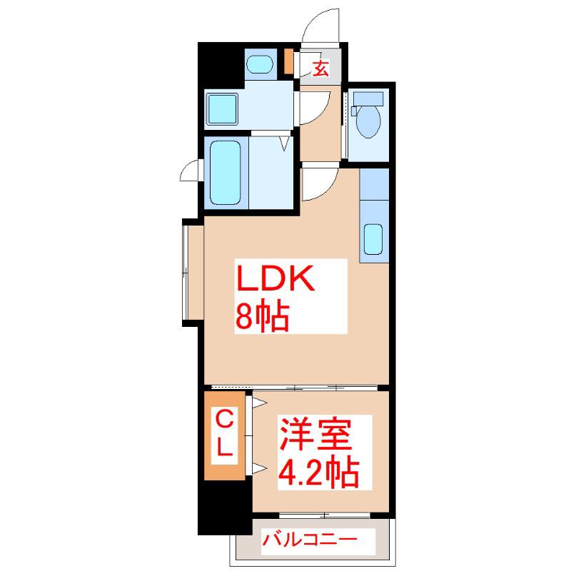 TOSCANA(1LDK/6階)の間取り写真