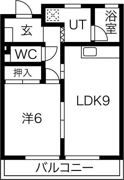 ロッキー豊栄A(1LDK/2階)の間取り写真