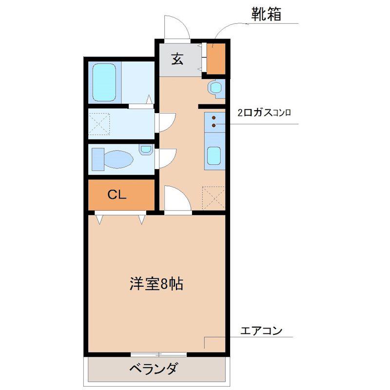 LE LIEN(1K/2階)の間取り写真