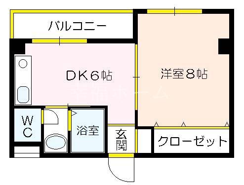 メゾン末広(1DK/3階)の間取り写真