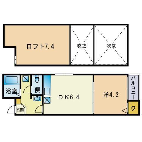 ポラリス周船寺Ⅰ(1DK/2階)の間取り写真