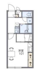 レオパレスハルシオン(1K/1階)の間取り写真