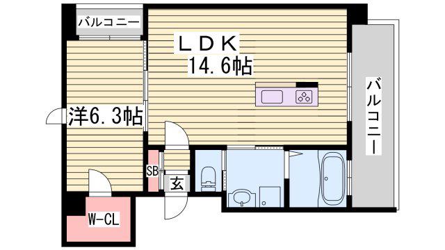 MAILLEUR(1LDK/3階)の間取り写真