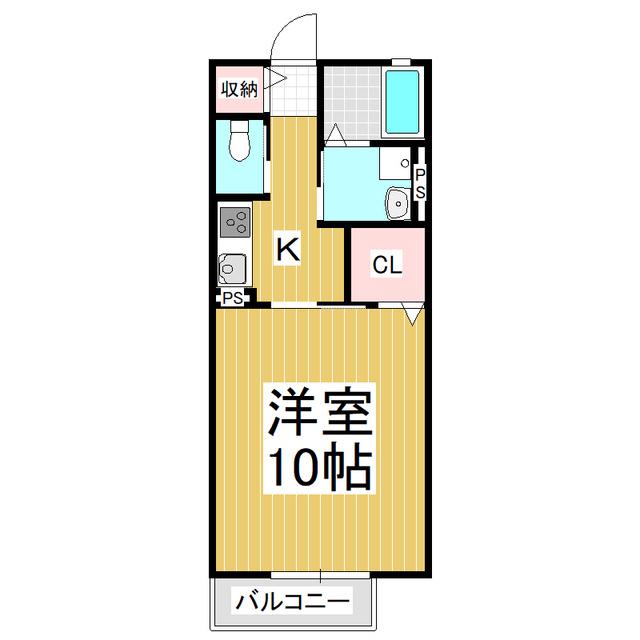 RANZE(1K/2階)の間取り写真