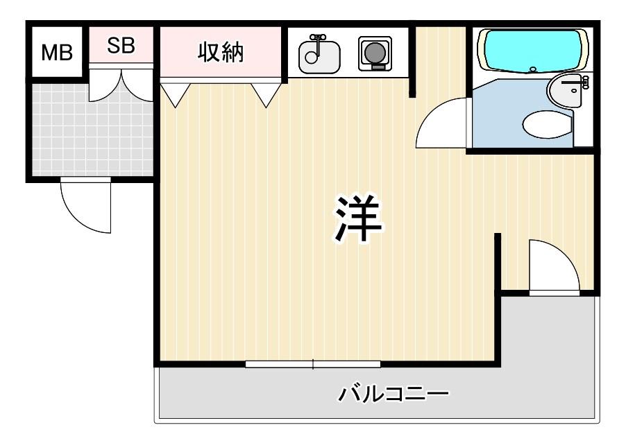 EPTA神戸祇園(ワンルーム/4階)の間取り写真