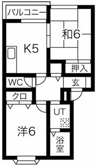 マノワール(2DK/1階)の間取り写真