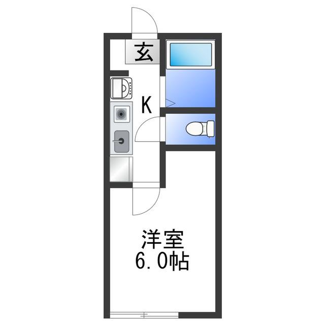 フレデリクスハウン(1K/1階)の間取り写真
