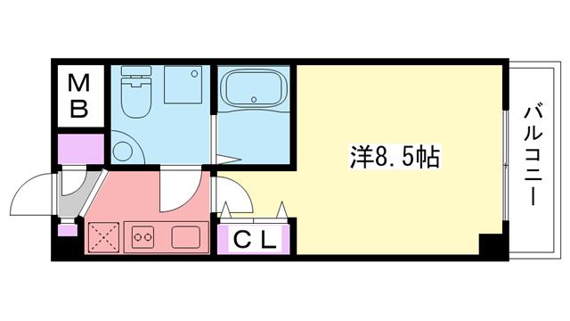 セレニテ甲子園(1K/7階)の間取り写真